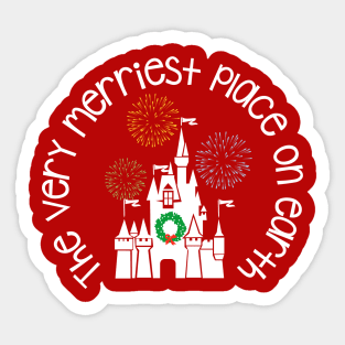 very merry christmas castle Sticker